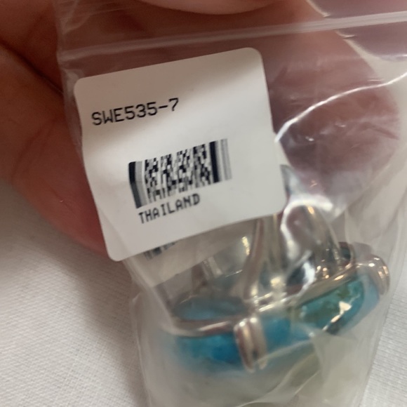 NWT JTV SW STYLE 30x22MM RECTANGULAR CUSHION TURQUOISE STERLING SILVER RING - Picture 8 of 8